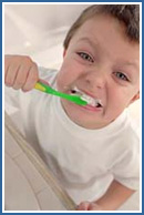 child brushing